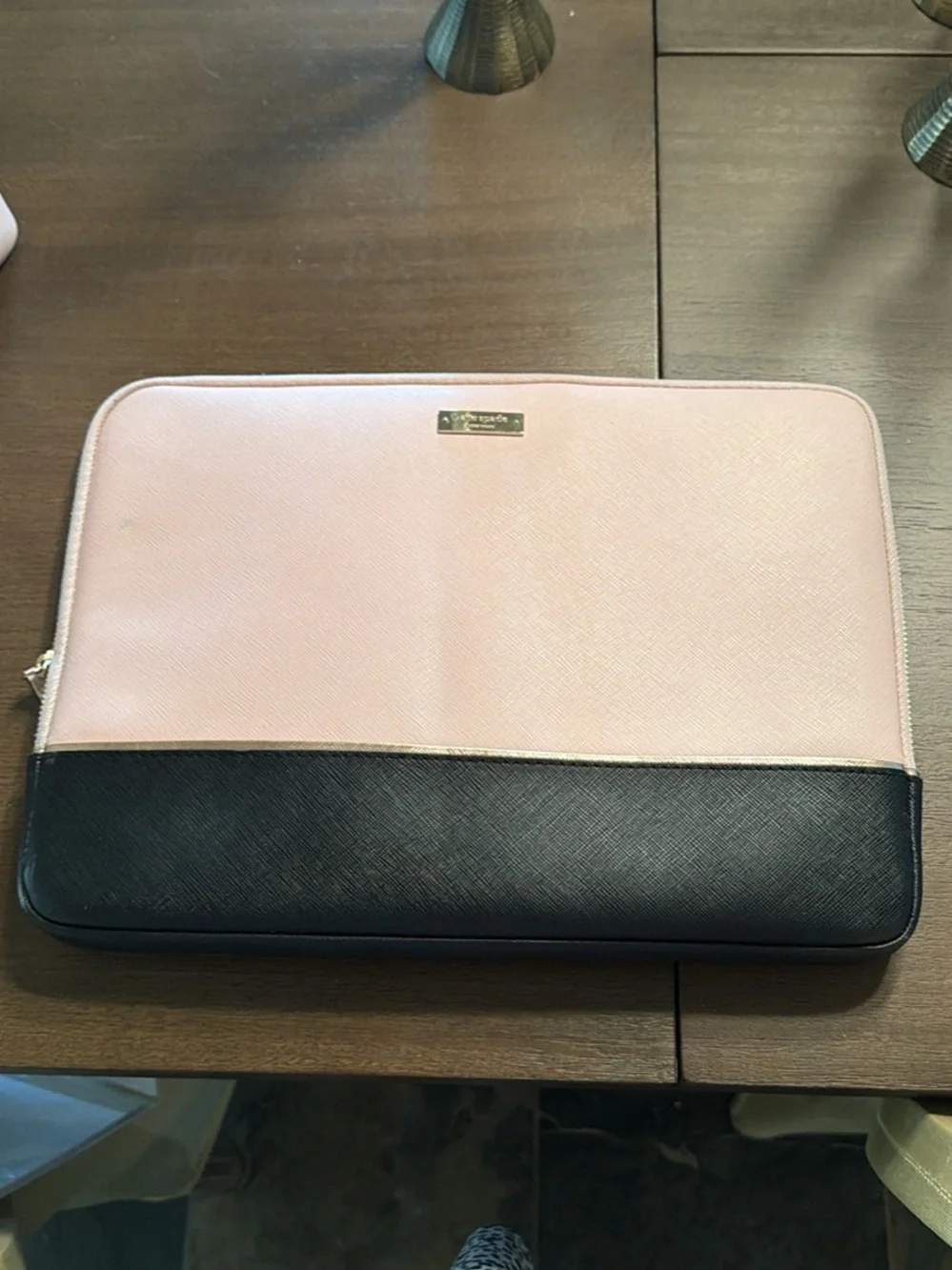 kate spade Pink Leather Tote with Pink and Black Zip Pouch